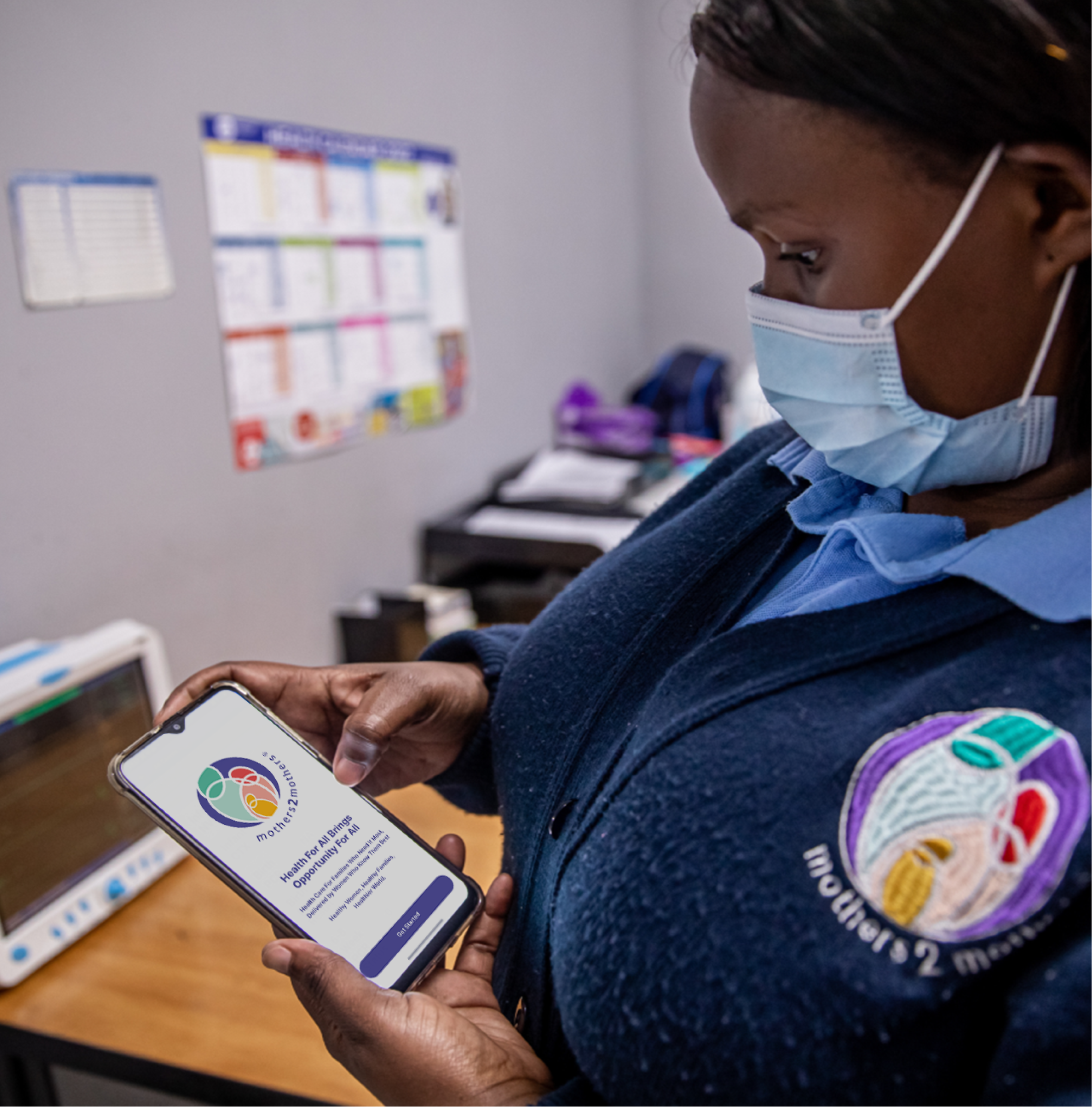 mothers2mothers health worker using the Nightingale mobile experience