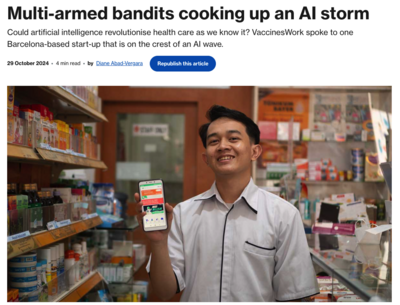 Gaviワクチンアライアンスが、資源の乏しい地域における医療課題の解決に向けたCausal FoundryのAI活用の取り組みを特集。詳しくは特集記事『Multi-Armed Bandits Cooking Up an AI Storm』をご覧ください。