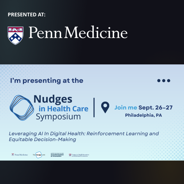 当社CEOが9月26日、Penn Medicine主催の「Nudges in Health Care Symposium」に登壇しました。